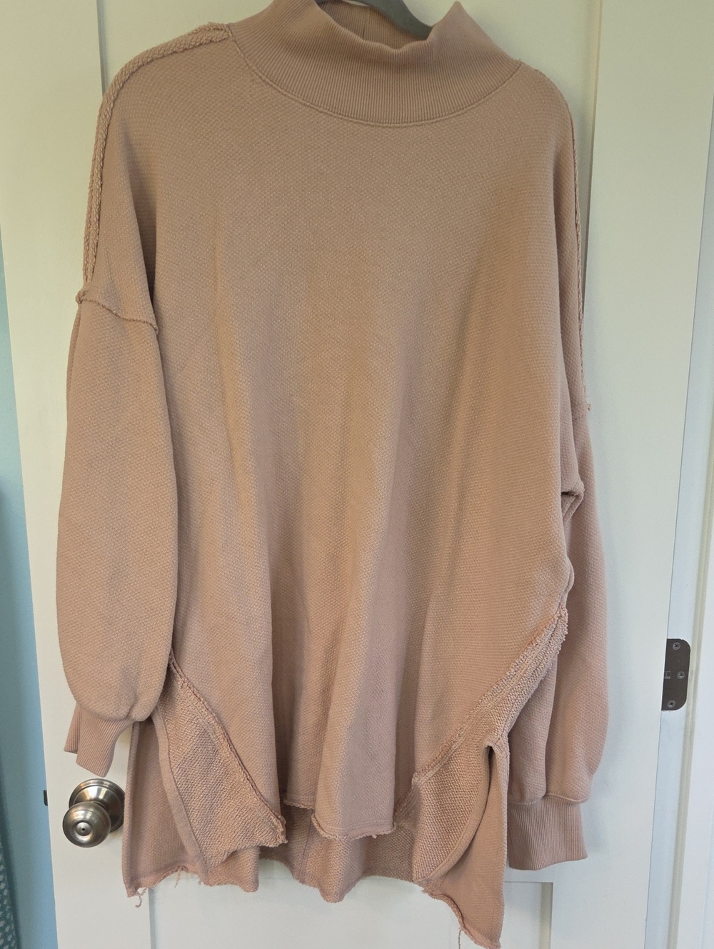 We The Free Oversized Cowl Neck Sweater in Blush Taupe